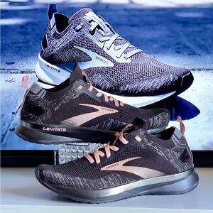 Brooks Levitate Black and Pink Athletic Shoes
